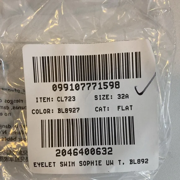 J Crew Womens Eyelet balconette underwire bikini top 32A Calm Blue Color - Picture 8 of 8